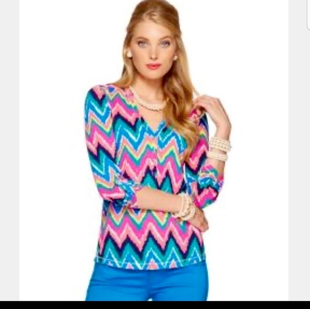 Lilly Pulitzer Janelle Tab Sleeve Top